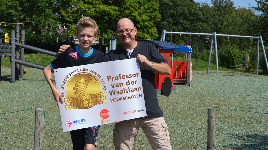 Buurtspeeltuin aan de Professor van der Waalslaan in Voorschoten is tweede geworden bij De Gouden Glijbaan