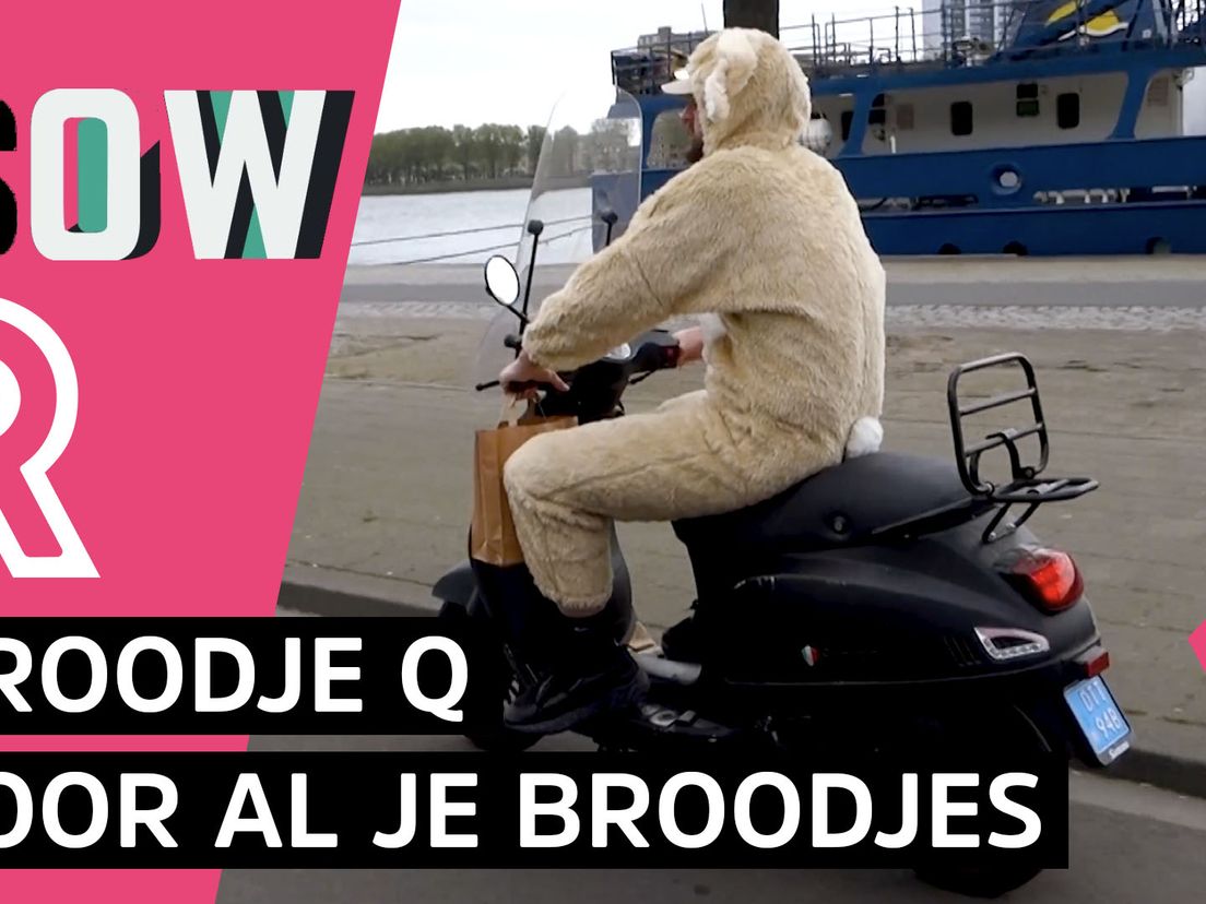 De bezorger van Broodje Q tijdens Pasen