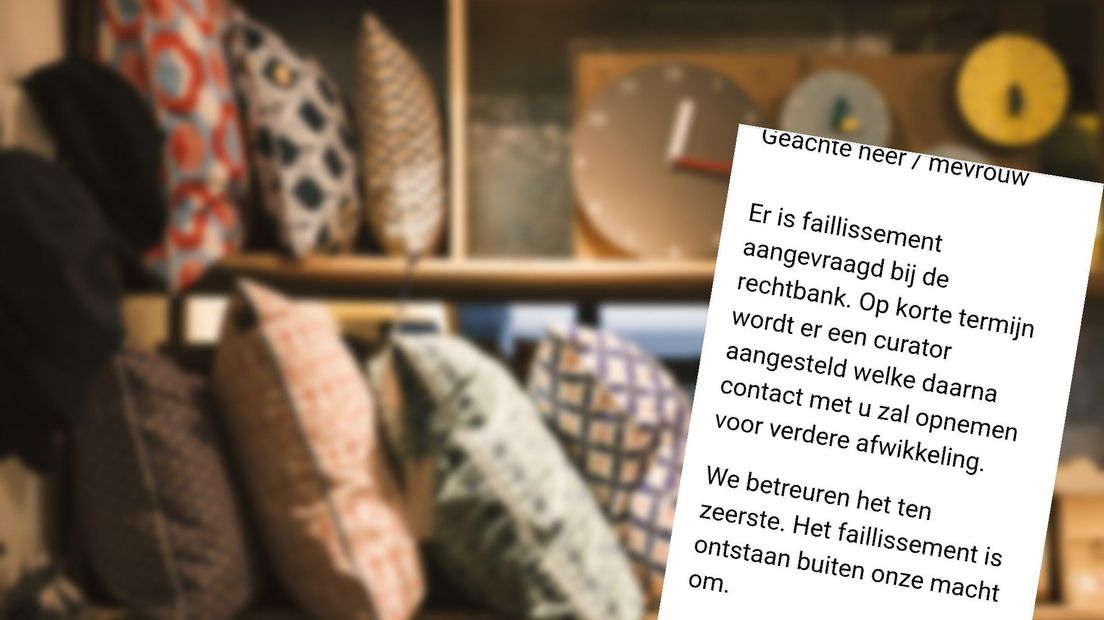 Klanten die een aanbetaling hebben gedaan kregen deze week een mail over het aangevraagde faillissement