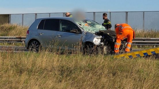 Ernstig ongeval • veel schade na botsing op A18