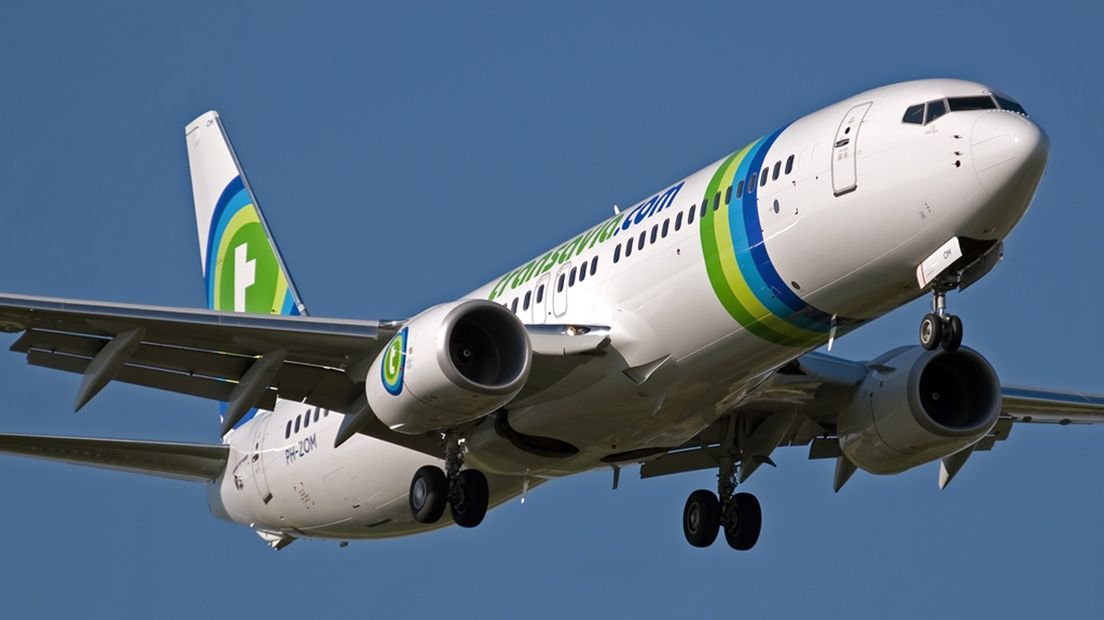 Een vliegtuig van Transavia