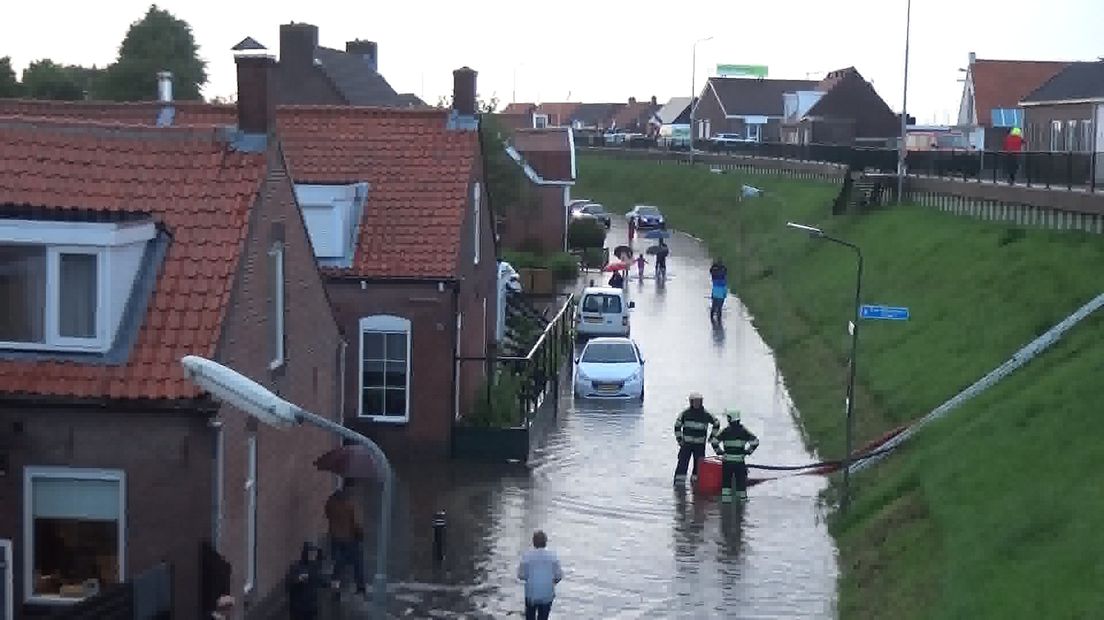 Wateroverlast in Yerseke in de zomer van 2016