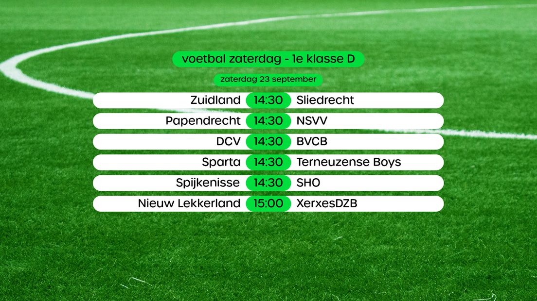voetbal 1e klasse D programma