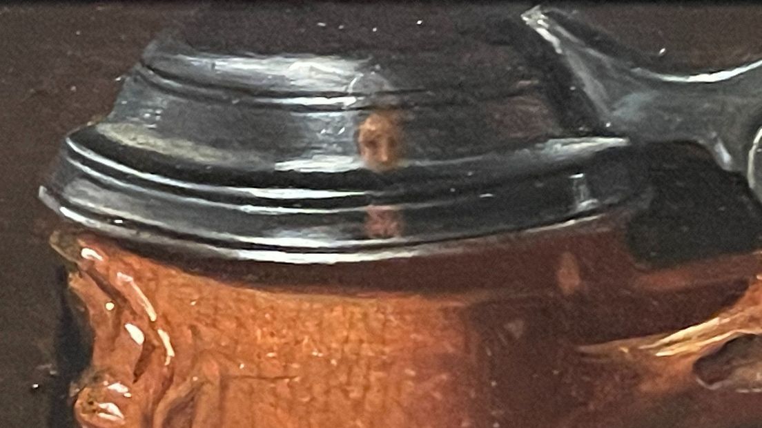 Detail zelfportret Clara Peeters