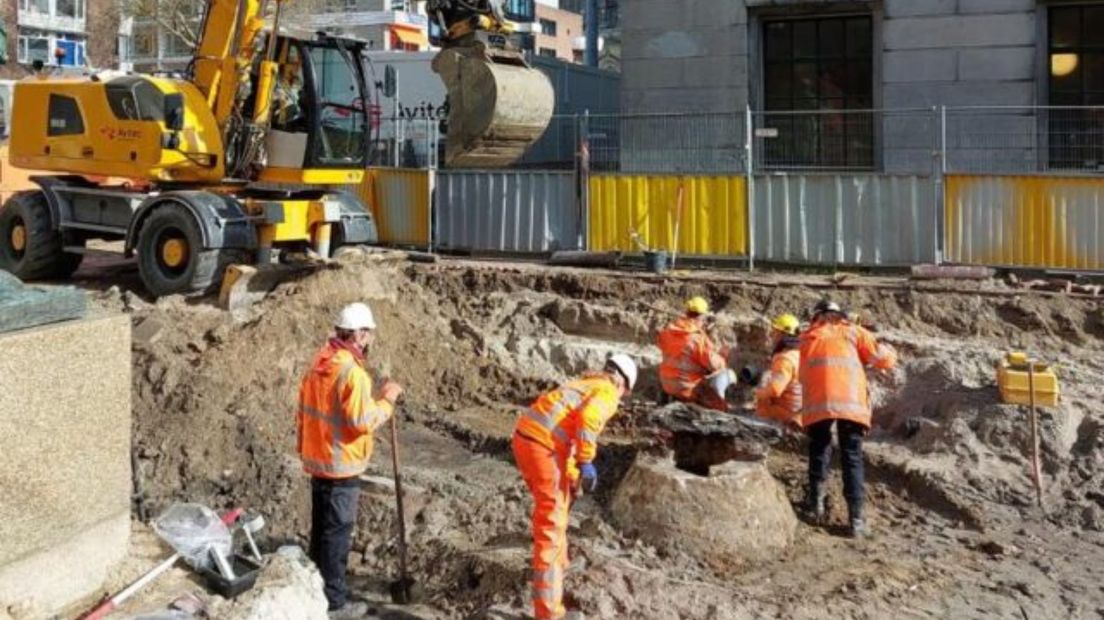 De put werd op het Waagplein ontdekt