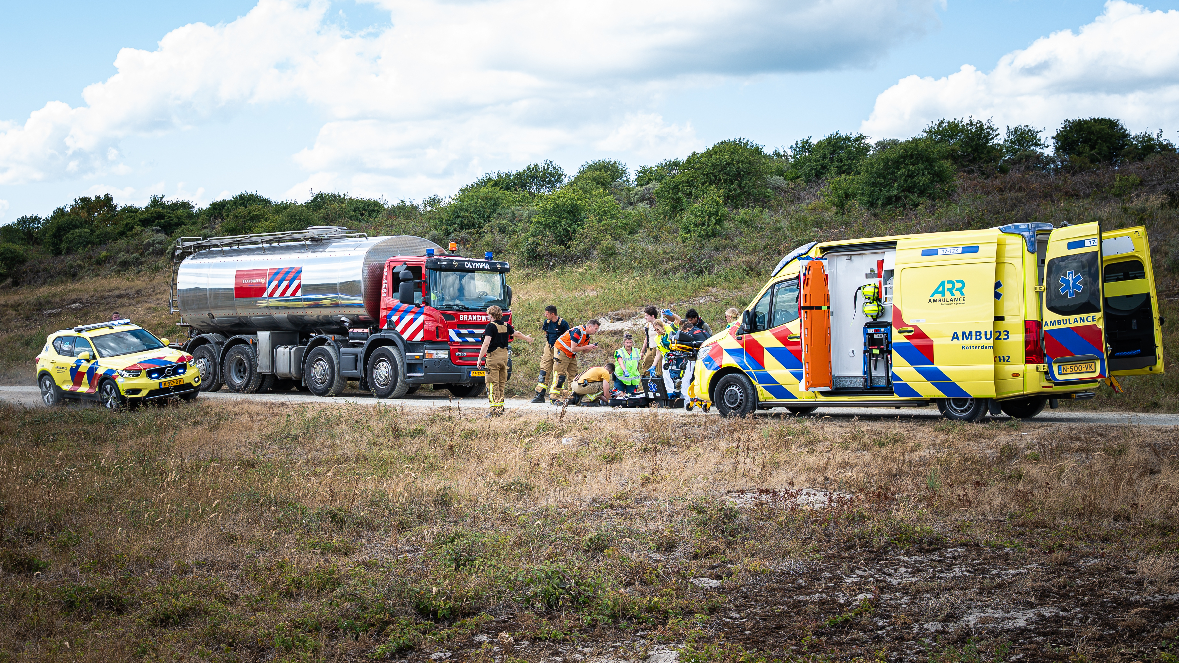 Vrijwilliger brandweer overleden na ongeluk tijdens natuurbrand Ouddorp