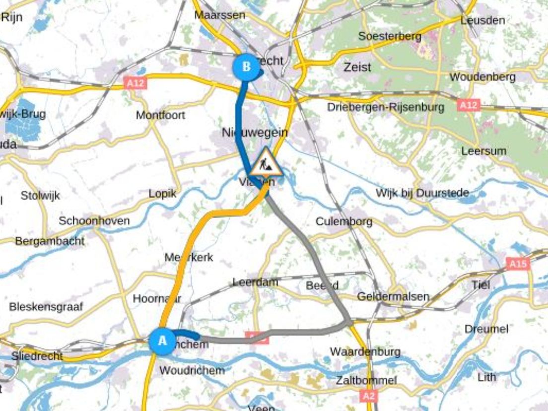 De A27 naar Utrecht is tot maandagochtend dicht.