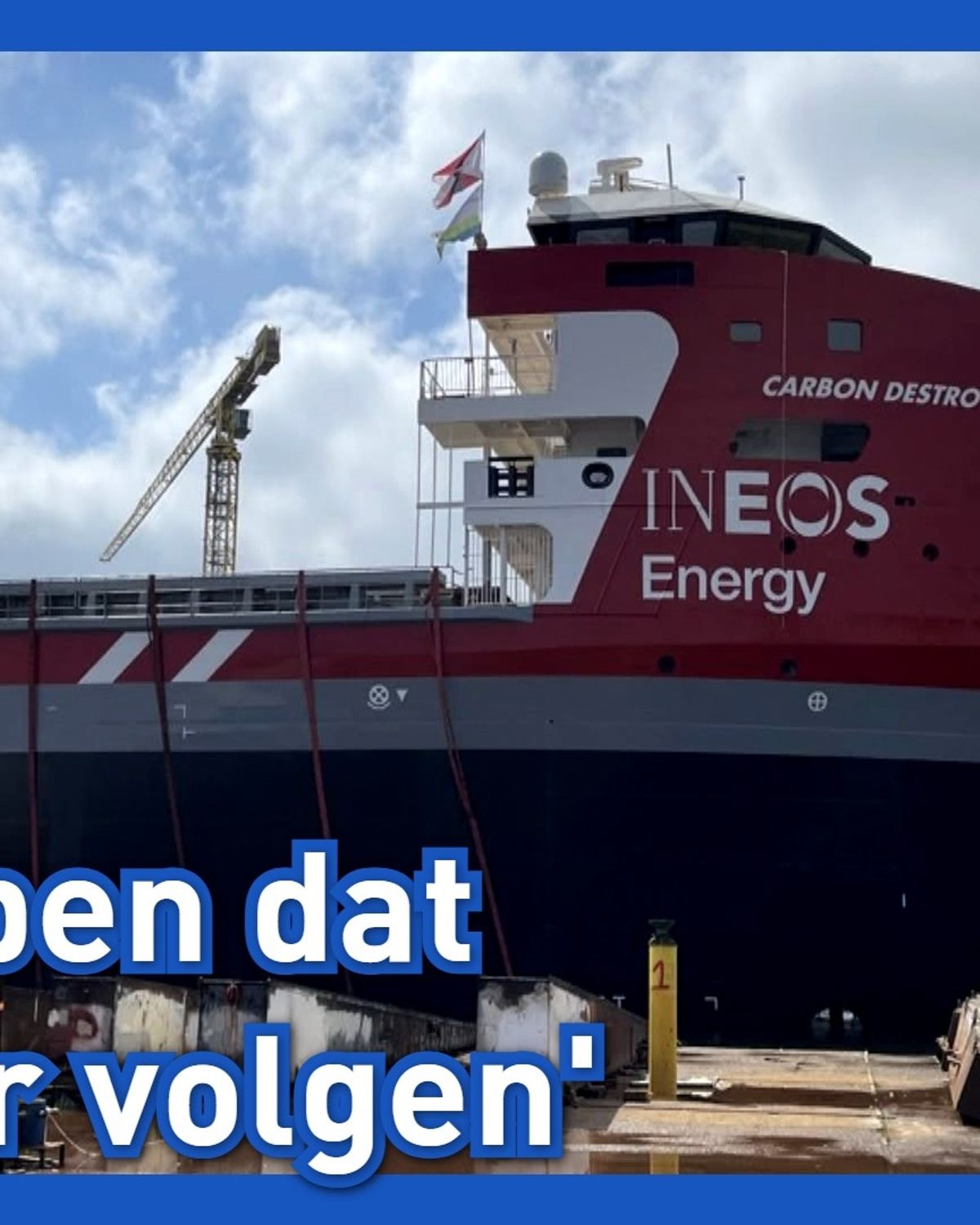 CO2-schip gedoopt en te water gelaten in Farmsum - RTV Noord
