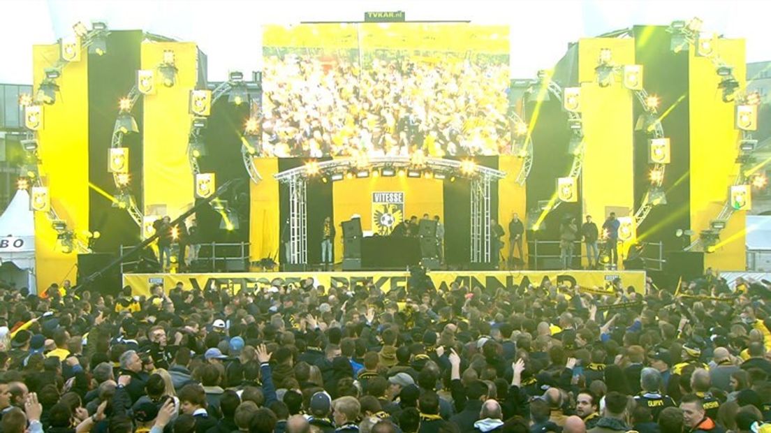 Feest na de bekerwinst van Vitesse