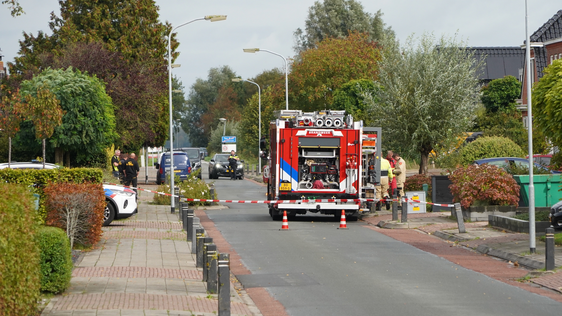 De brandweer in Ten Boer