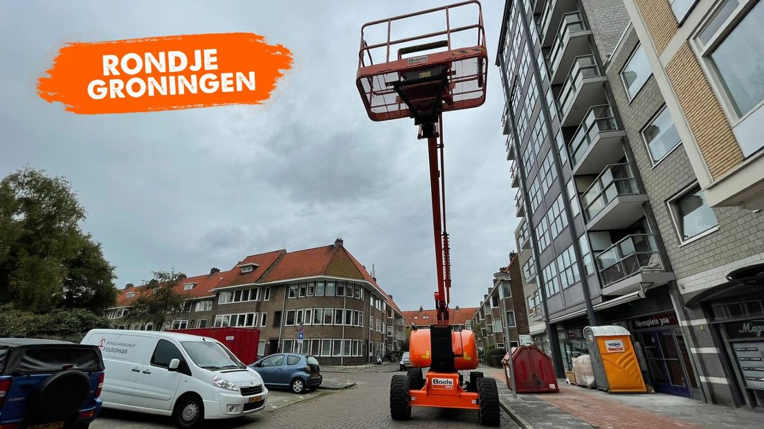 Deze hoogwerker mocht hier een weekendje blijven staan