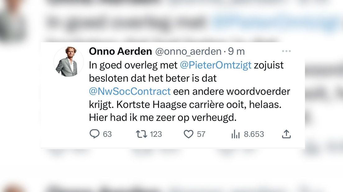 Drieënhalf uur later volgt deze tweet