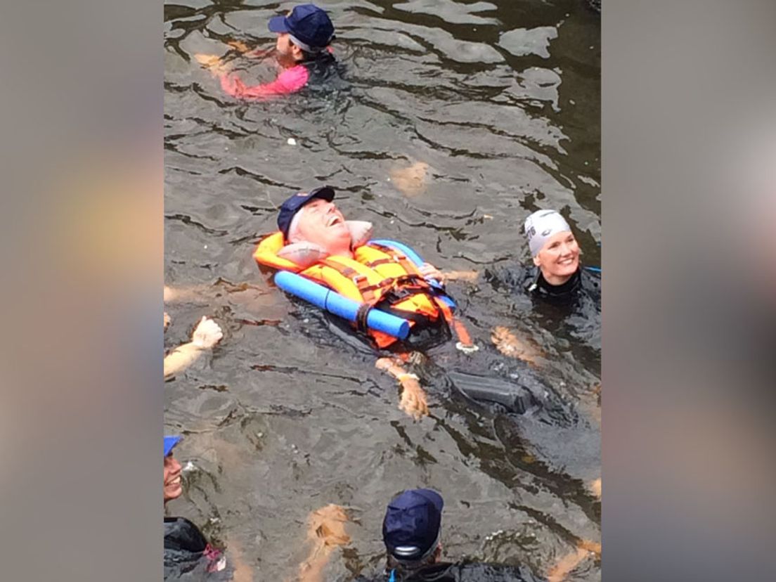 Jan Kramer tijdens de City Swim