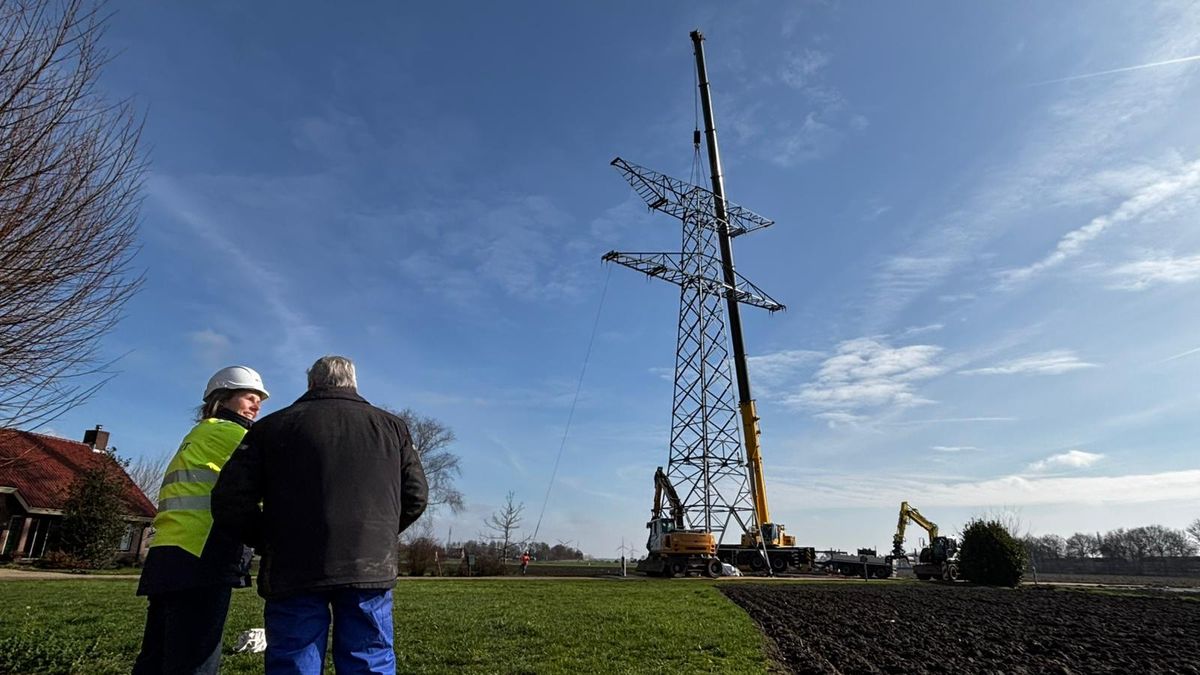 Twee op een dag: zo worden de oude hoogspanningsmasten langs de A58 verwijderd