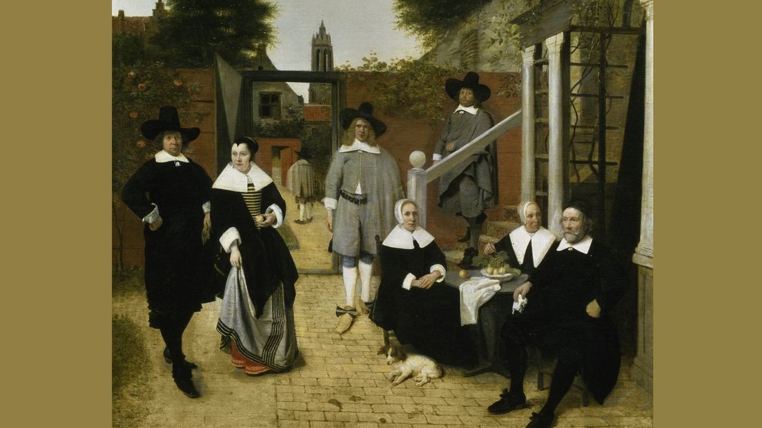 Pieter de Hooch - Portret van een Delftse familie, circa 1657-1660 | Bron: Gemäldegalerie der Akademie der bildende Künste Wenen