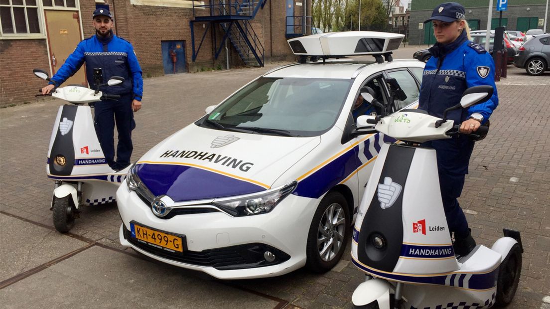 Een scanauto in Leiden