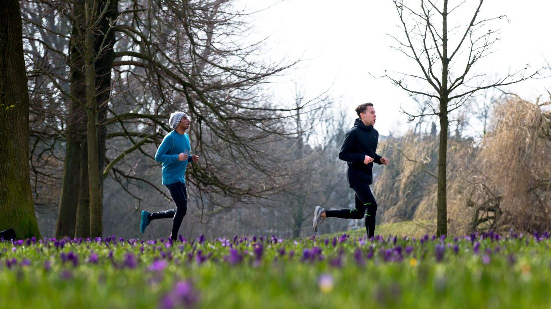 Bij ploggen ga je niet alleen hardlopen, maar ruim je ondertussen ook zwerfafval op (Rechten: Bart Maat/ANP)