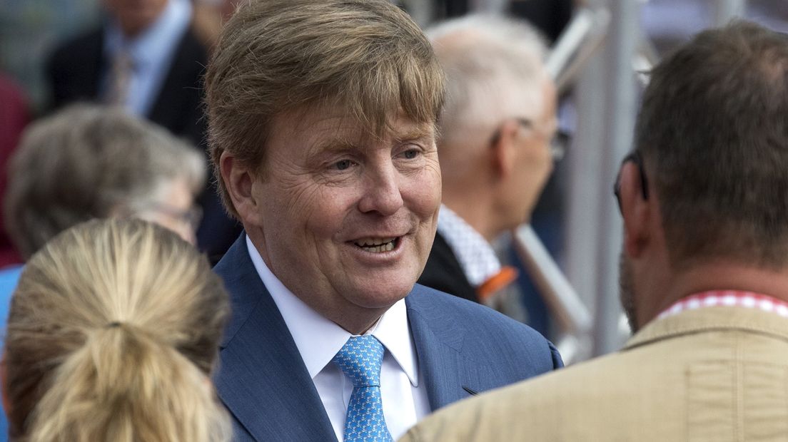 De koning tijdens Koningsdag in Groningen