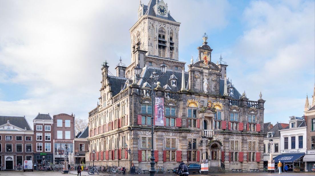 Het stadhuis van Delft op de Markt