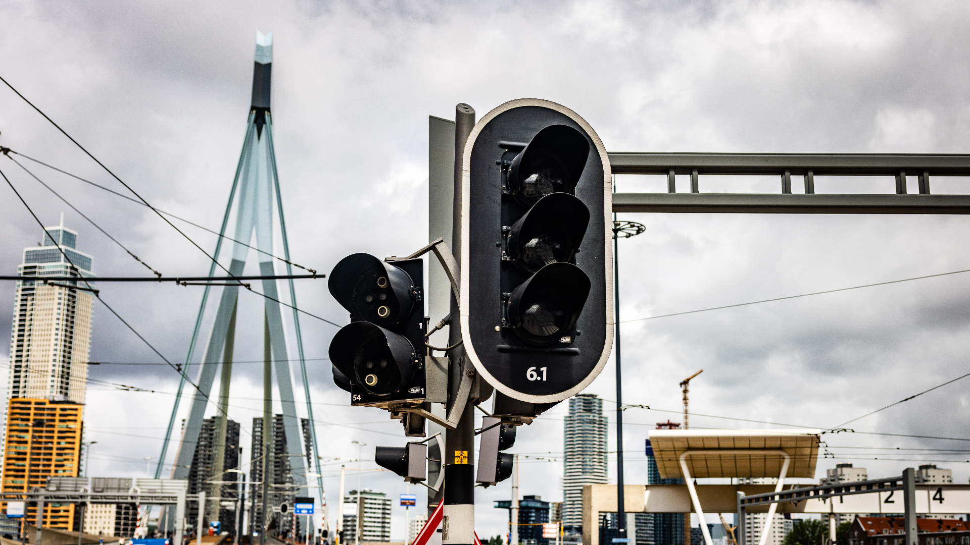 Verkeerslichten werken niet door stroomstoring.