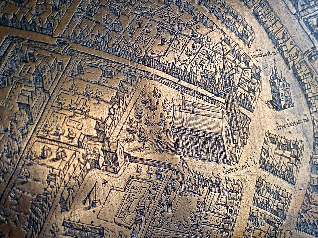 Detail van de originele koperen etsplaat die De Gheyn in 1598 maakte