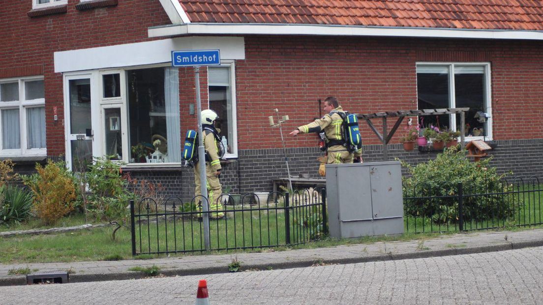 Het gaslek ontstond in de tuin van een huis aan de Smidshof (Rechten: Van Oost Media)