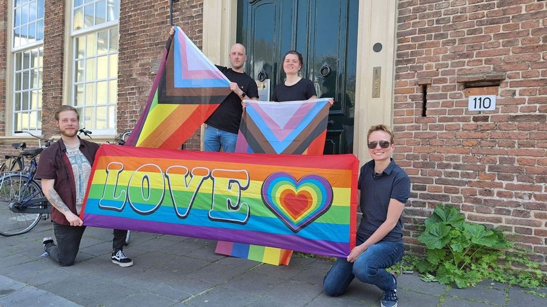 De initiatiefnemers van de eerste Zutphen Pride.