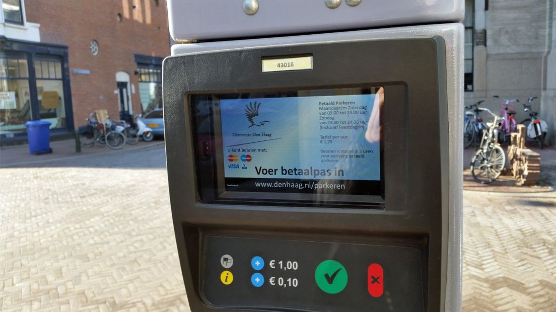 Een parkeerautomaat in Den Haag.