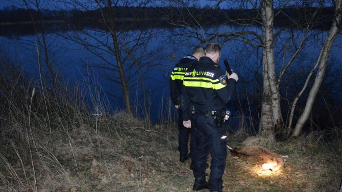 Politie bij de dode lammetjes (Rechten: DitisRoden.nl)
