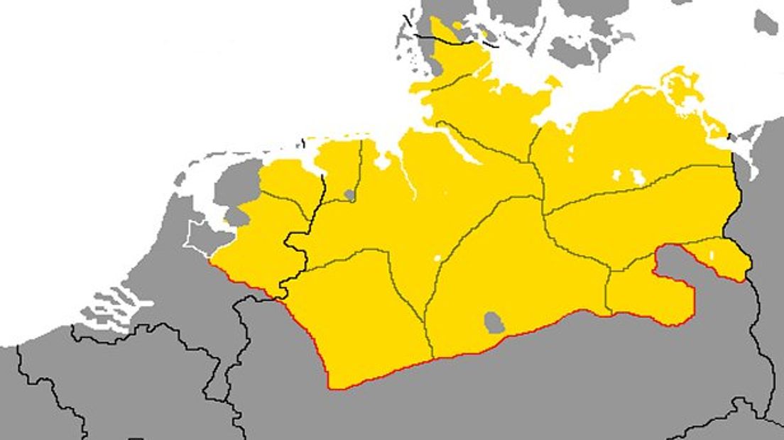 Het Nedersaksische taalgebied (Rechten: archief RTV Drenthe)