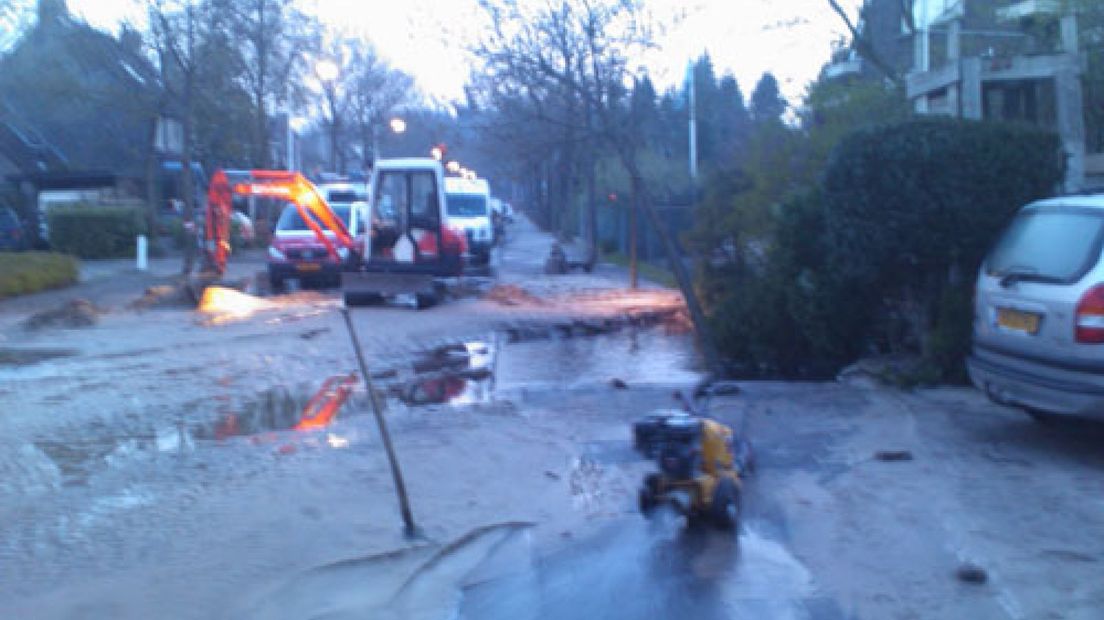 Waterleiding gesprongen in Ede