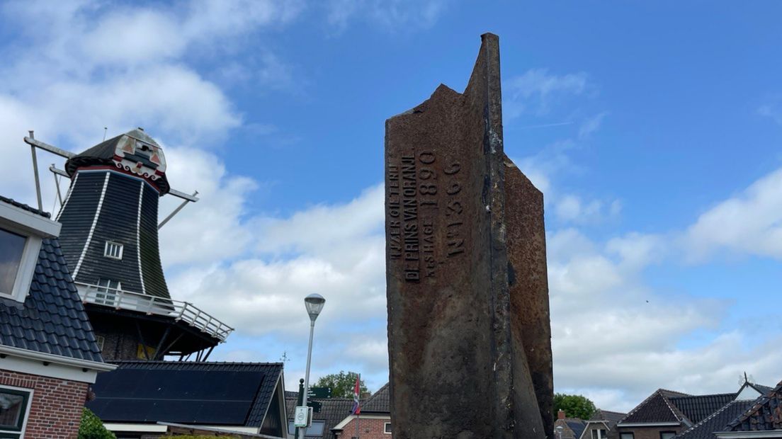 De afgebroken gietijzeren as stamt uit 1890