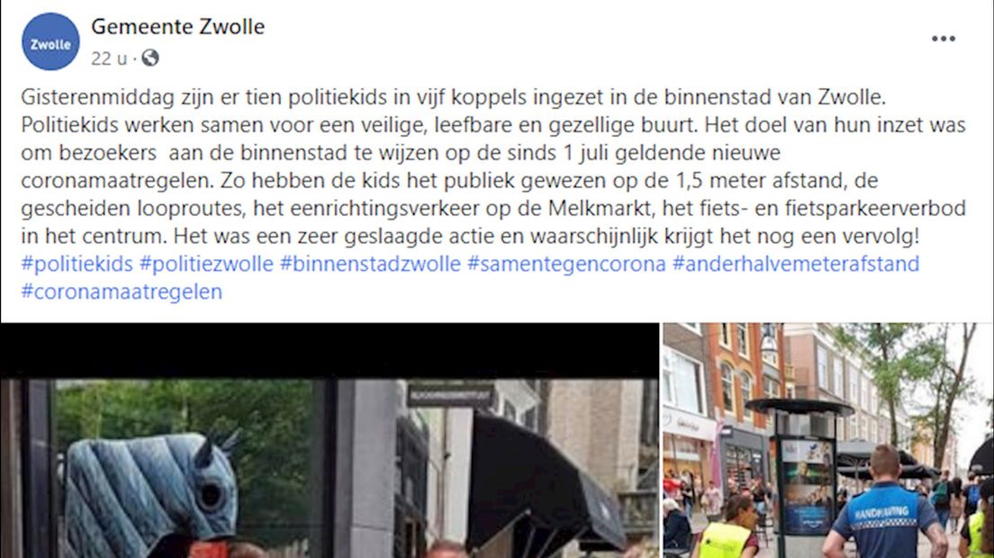 De foto's zijn bij het bericht op Facebook verwijderd