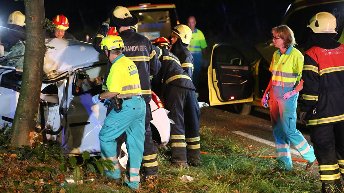 Het ongeluk op de Zeisterweg in Woudenberg.