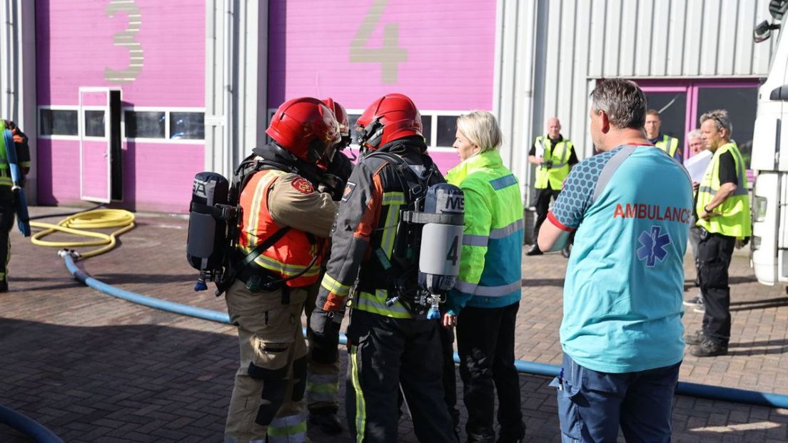 De brandweeroefening in Gieten