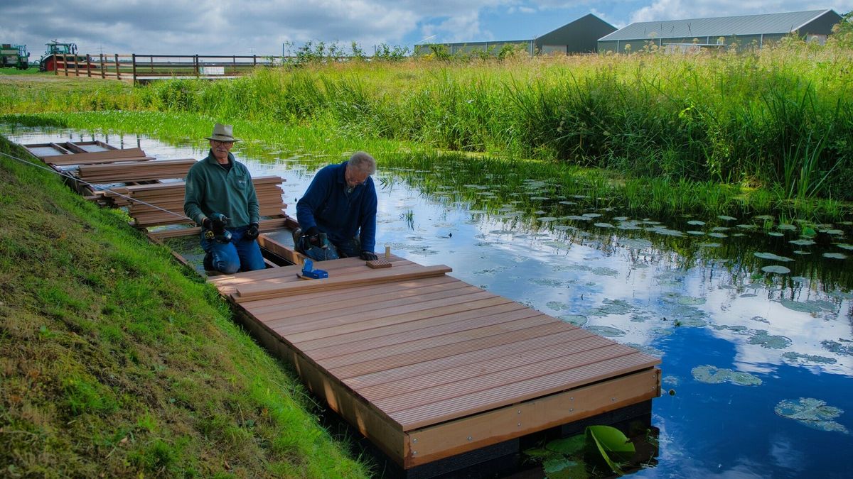 Kanovaren en suppen in Valthermond dichterbij: steigers bijna gereed