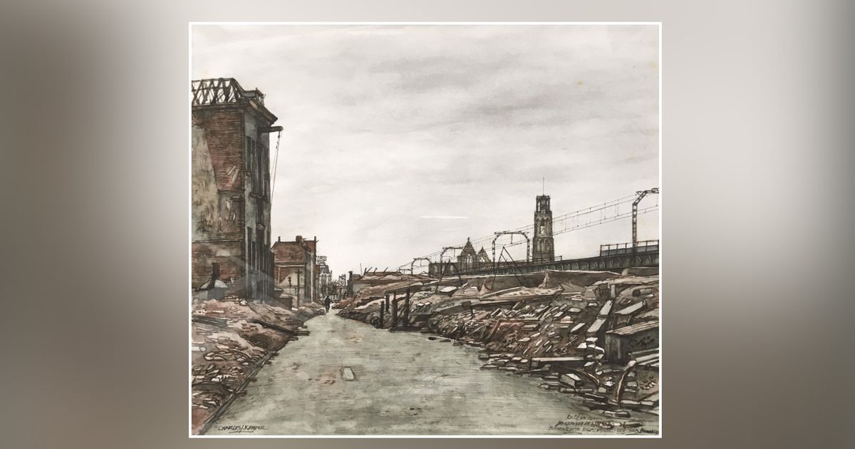 Tekening van een mislukte aanslag in 1942 - Rijnmond