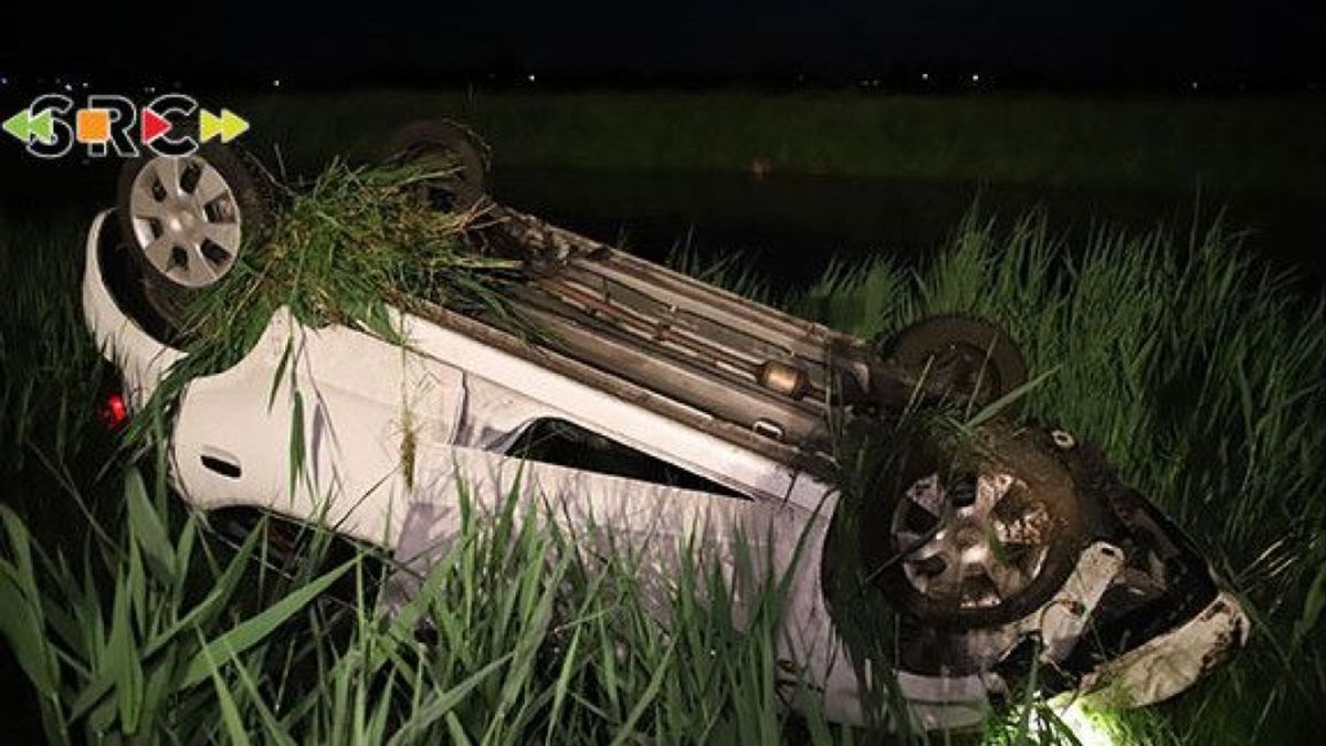 Twee auto's in de sloot bij aanrijding op de A15 bij Gellicum