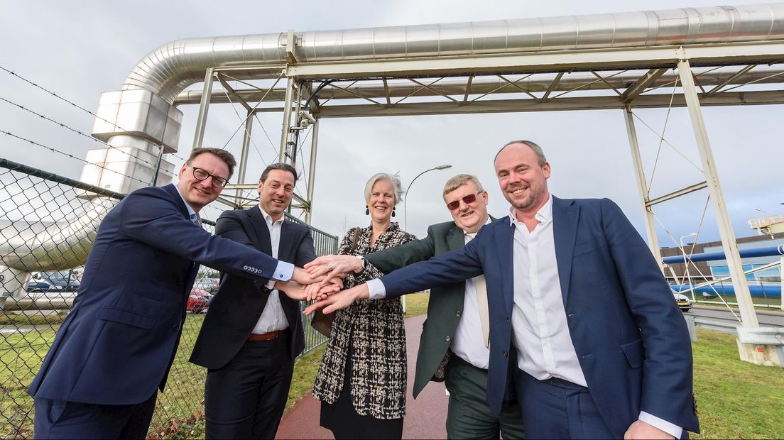 Claudio Bruggink (Gemeente Hengelo), Marc Kapteijn (Twence), Annemieke Traag (Provincie Overijssel),