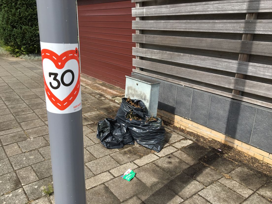 Ook lantaarnpalen ondergestickerd/bevandaliseert