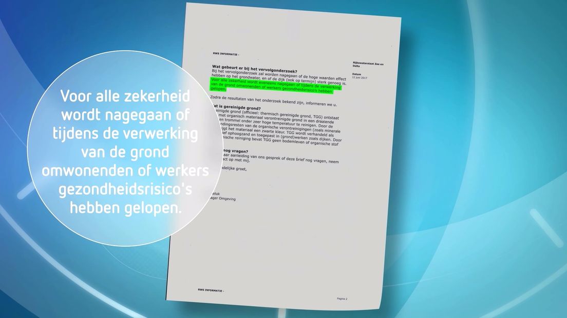 Met deze brief werden omwonenden in 2017 op de hoogte gesteld van de risico's.