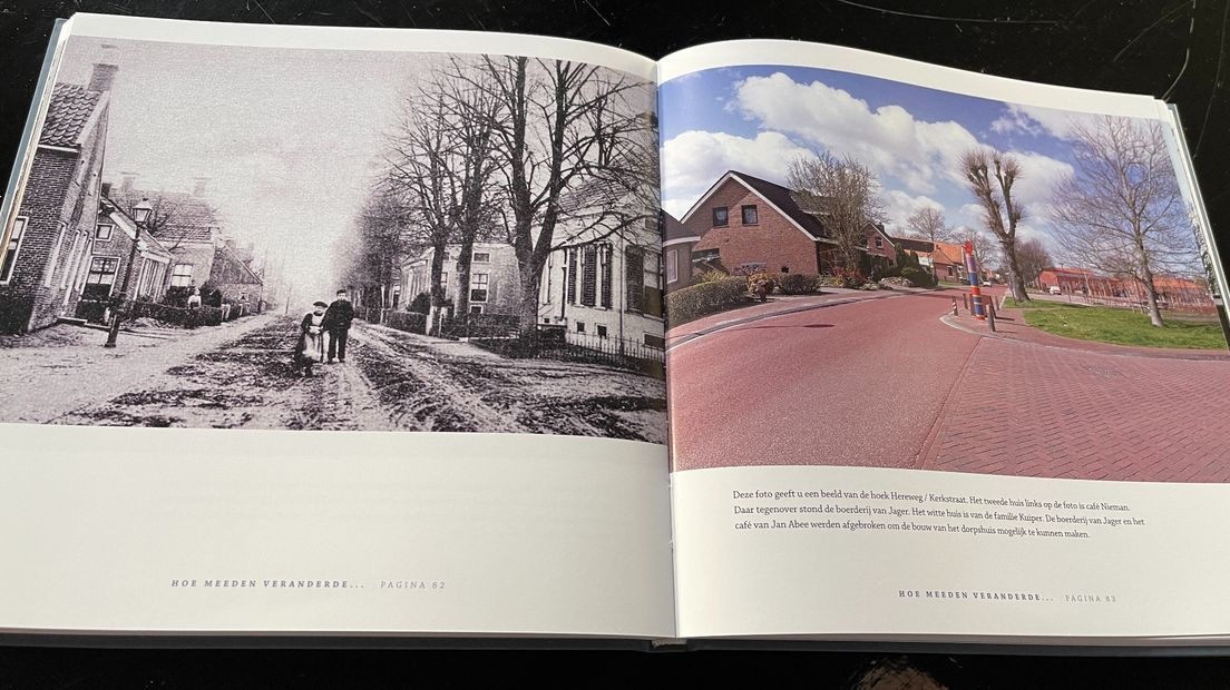 Foto's van de hoek Hereweg/Kerkstraat in Meeden