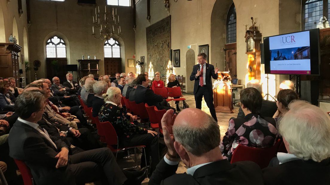 Balkenende gaf een lezing over de Zeeuwse economie.