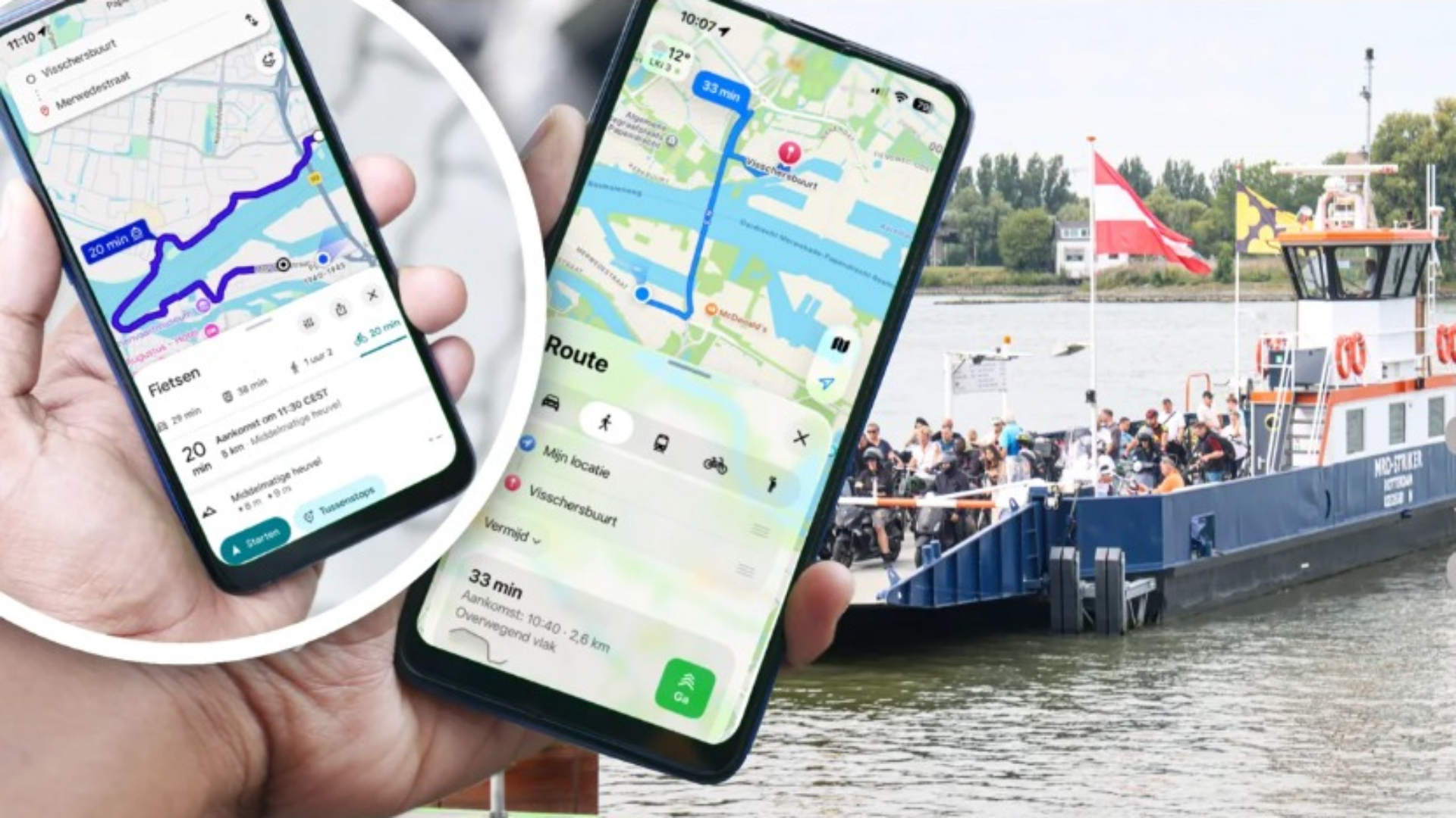 Verschillende routeplanners kennen de pont niet.