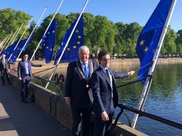 Vlaggen langs Hofvijver en bij stadhuis op Dag van Europa: 'Onze vrijheid is niet vanzelfsprekend'