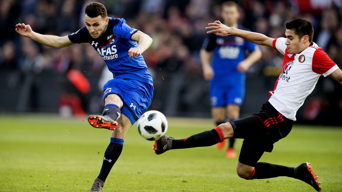 Idrissi (links) tegen Feyenoord.