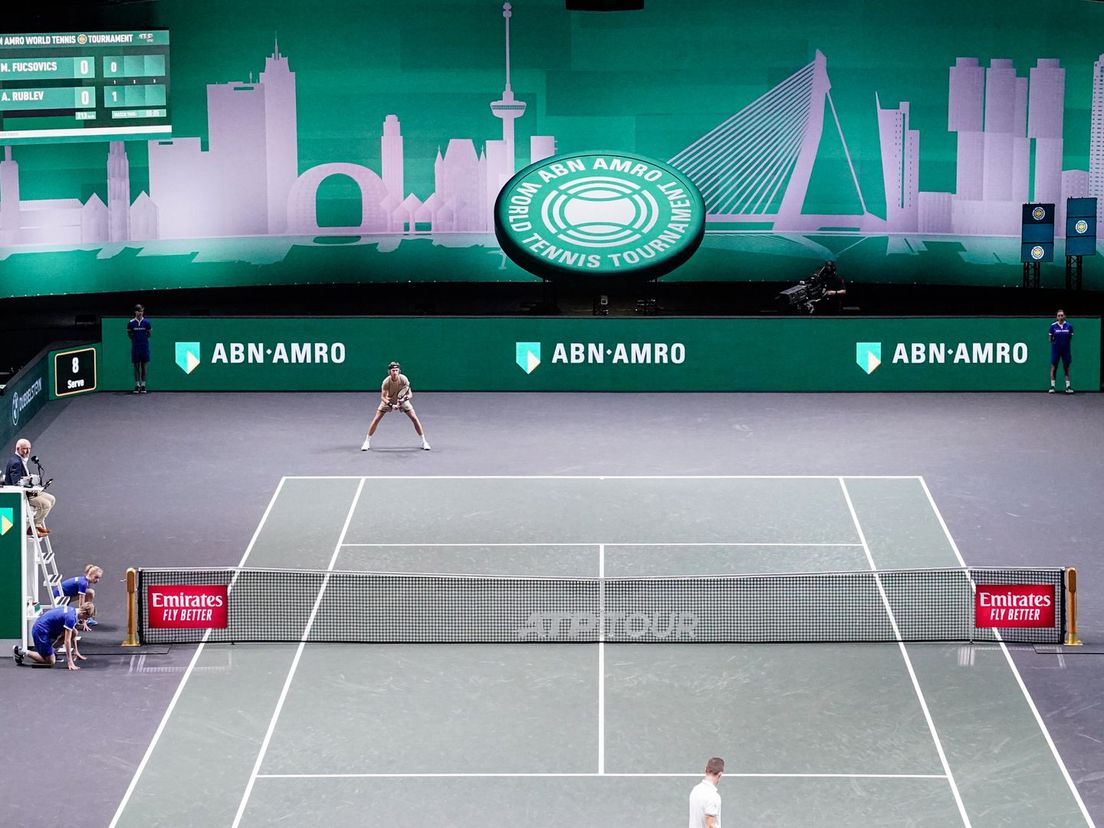 Andrey Rublev en Marton Fucsovics in de finale van het ABN AMRO WTT vorig jaar