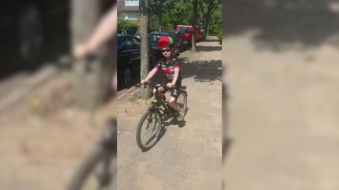 Yannieck na een van zijn rondjes in Nijmegen.