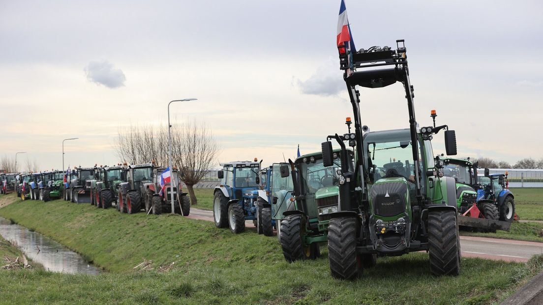 De tractoren waren onderweg naar het Zuiderpark