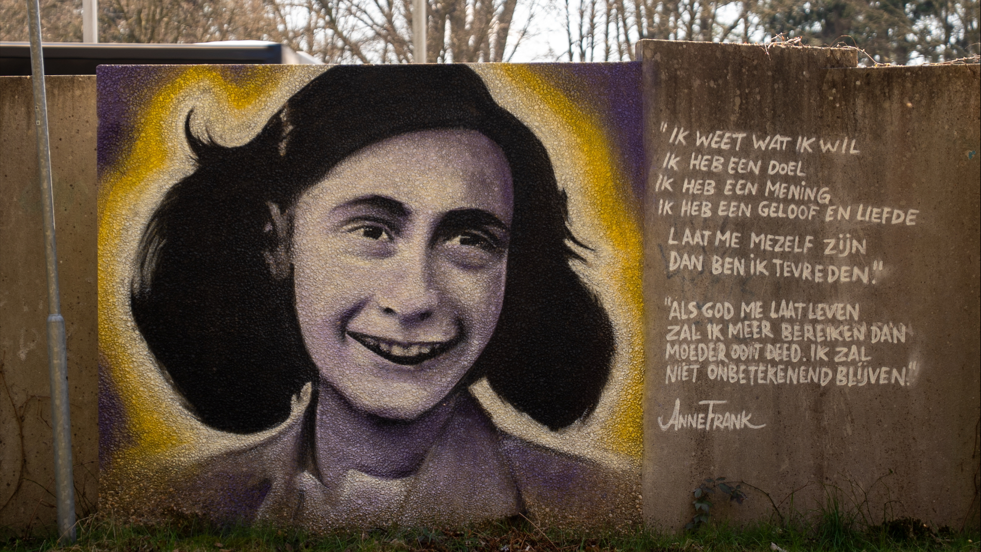 Gemeente Amersfoort omarmt de illegale schildering van Anne Frank die Bas (18) maakte